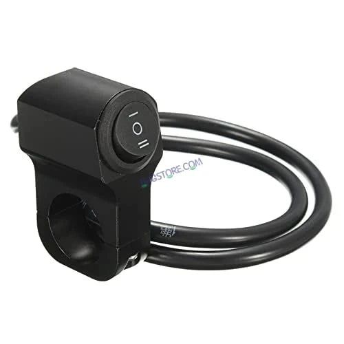 HJG Handlebar Switch 3 Way Universal 12V Handlebar CNC Metal Switch (3-Way) for All Bikes and Motorcycles HJG On-Off-On Headlight Fog Brake Light Switch Fit For All Motorcycles (Black)